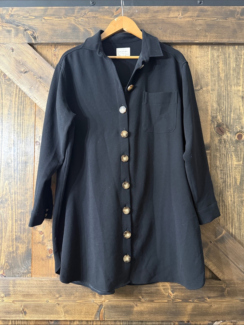 SÉZANE Button-Front Shirt Dress - Picture 3 of 7